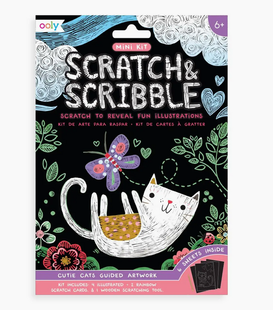 Ooly Mini Scratch & Scribble Art Kit: Cutie Cats