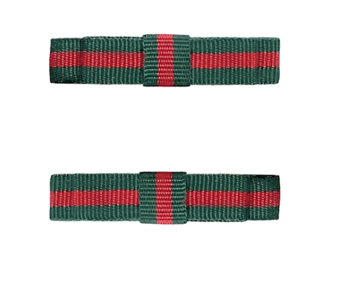 Baby Bling Red/Green Stripe Ribbon Clips