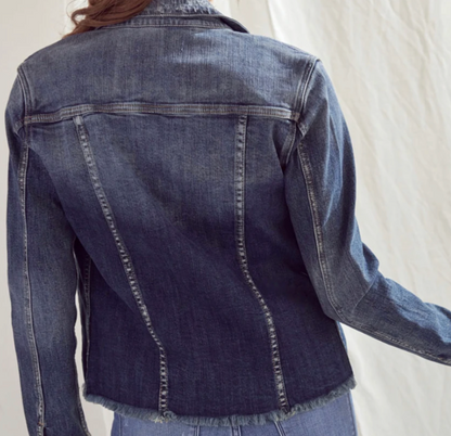 Kancan Fray Hem Denim Jacket