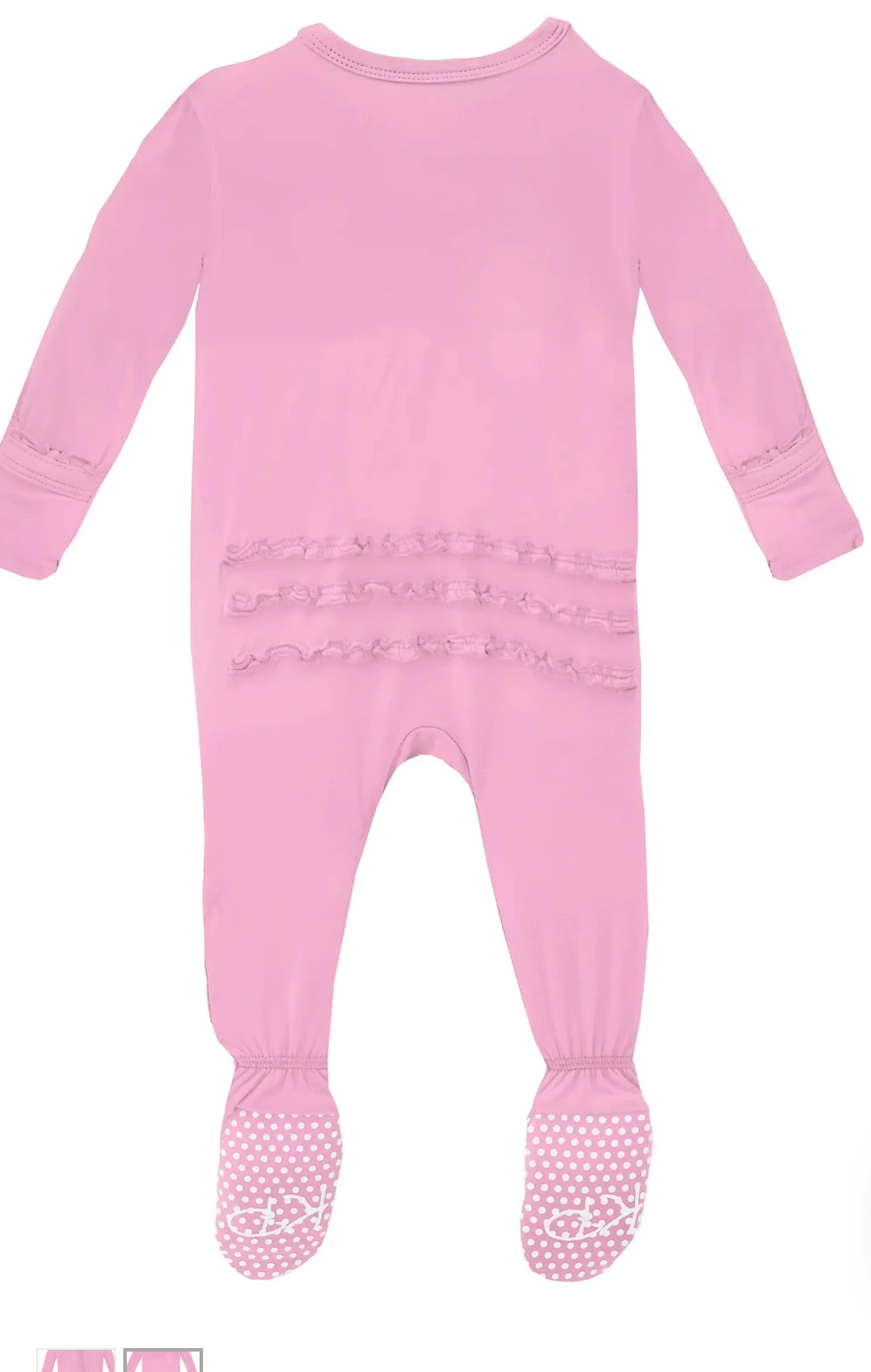 Kickee Pants Muffin Ruffle Footie with Zipper in Cotto Candy