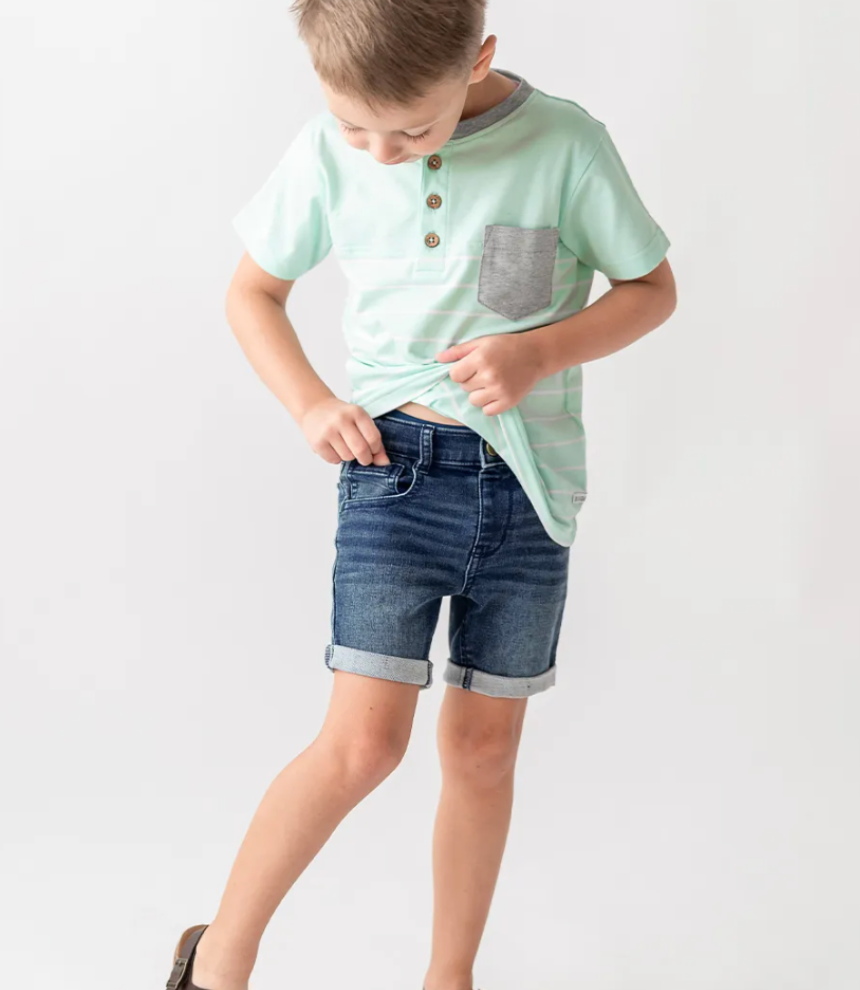 Ruffle Butts Boys' Stretch Denim Shorts