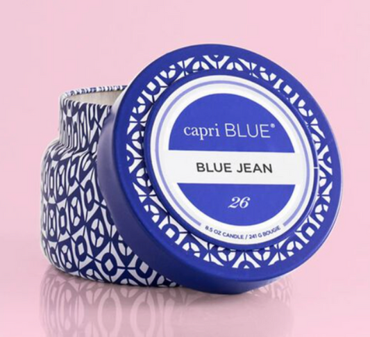 Capri Blue Blue Jean 8.5oz Printed Travel Tin