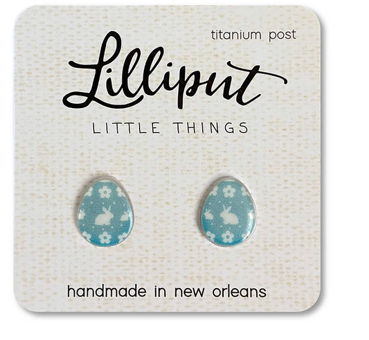 Lilliputian Little Things Easter Egg Earrings Blue