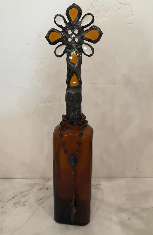 Vintage Antique  Brown Tall Bottle