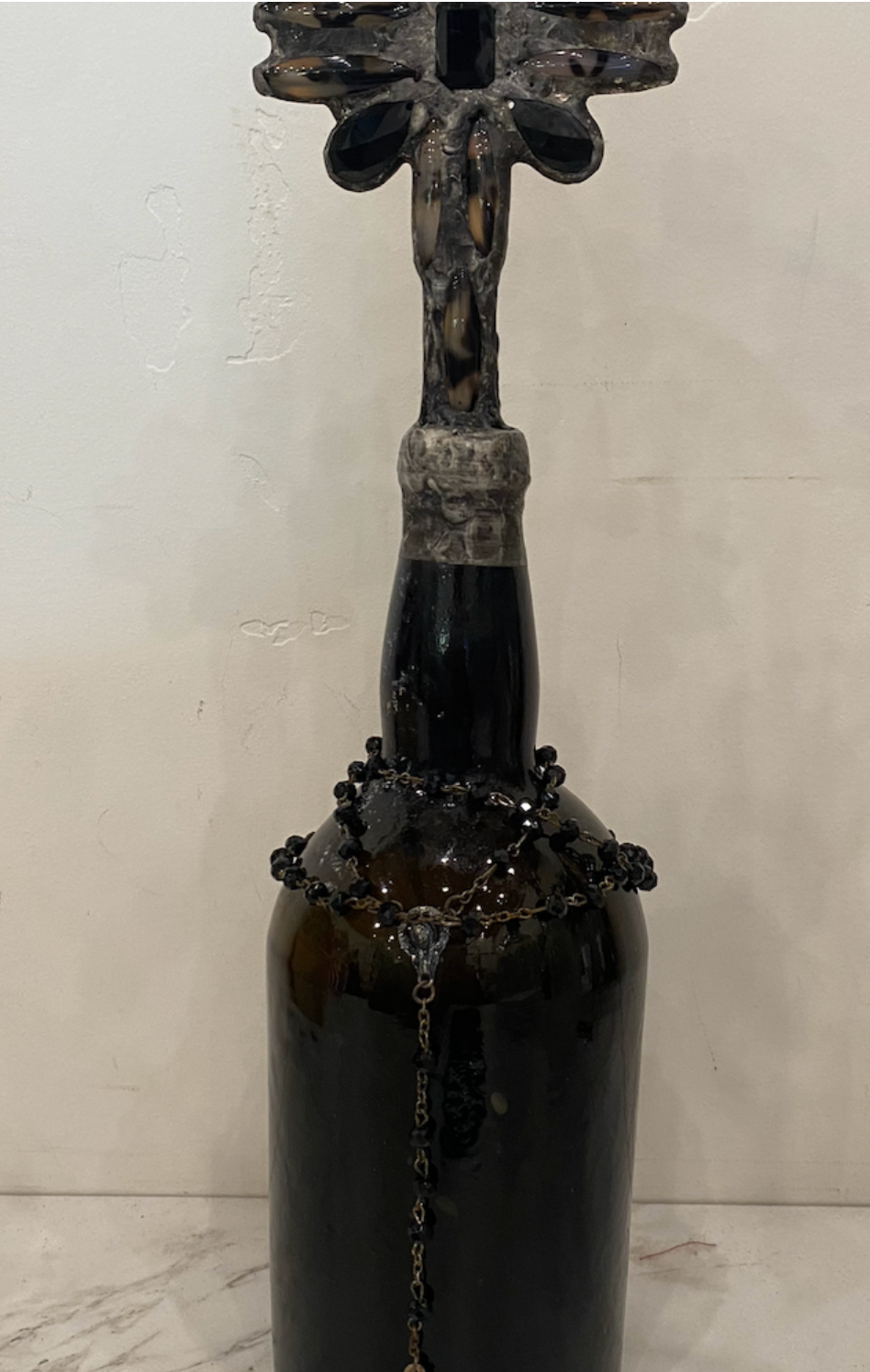 Vintage Antique Black Tall Bottle