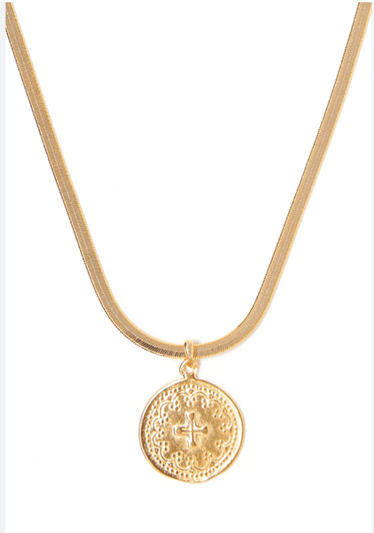 Tess + Tricia Gold Cross Necklace