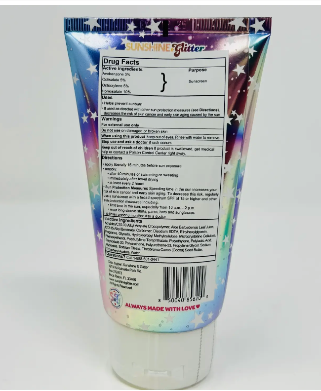 Sea Star Sprinkle Cosmic Glitter Sunscreen Glitter Sunscreen Lotion