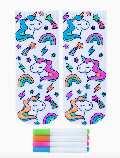 Living Royal Unicorn Galaxy Coloring Socks