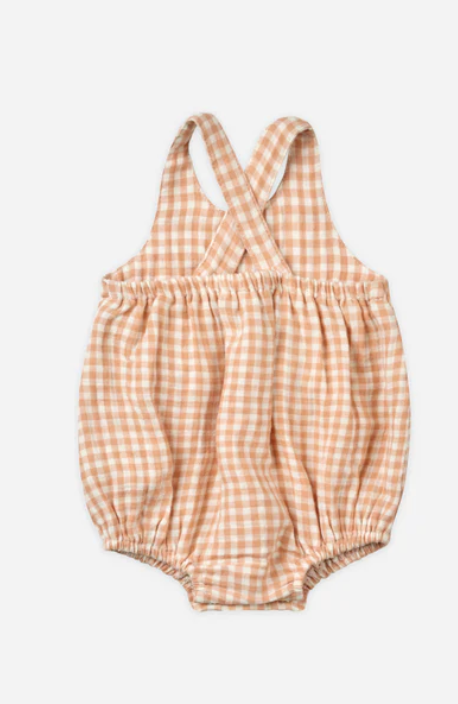 Quincy Mae Penny Melon Gingham Romper