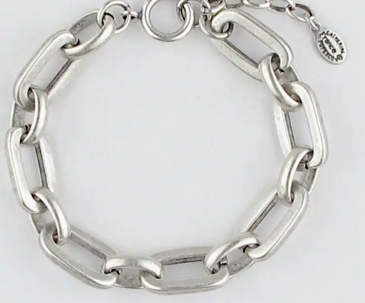 La Vie Parisienne Rectangular Link Silver Bracelet