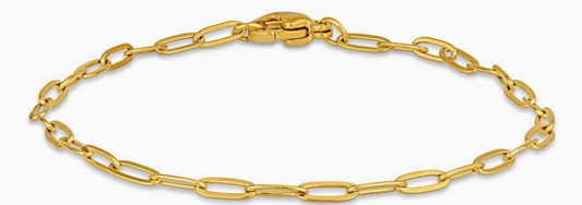 Christina Green Gold Paperclip Chain Bracelet 2.1 mm