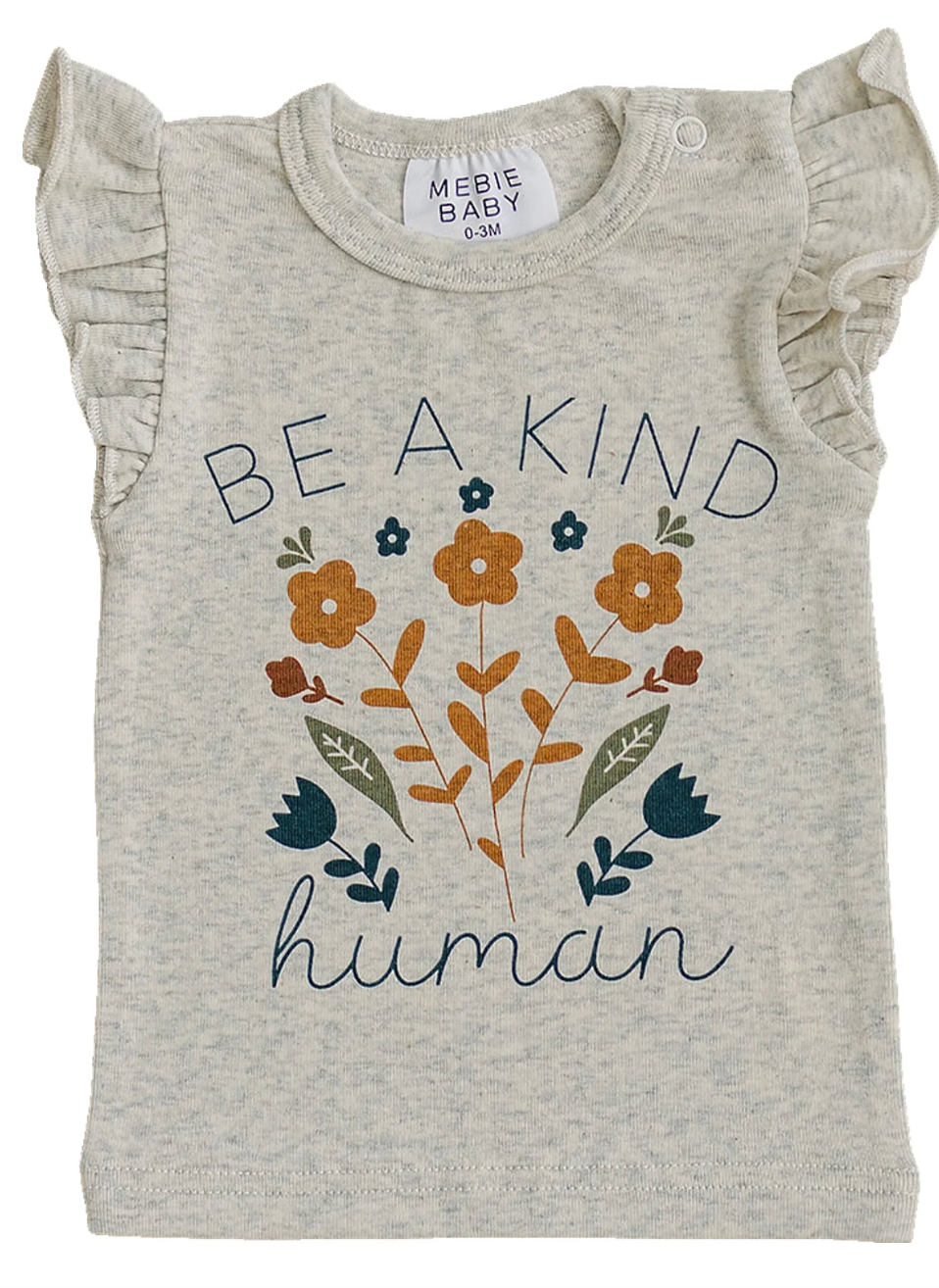 Mebie Baby Be a Kind Human Ruffle Tee