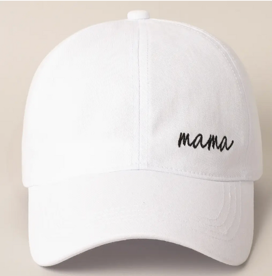 Fashion City White Mama Baseball Hat