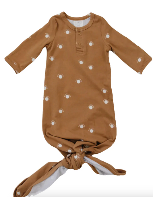 Mebie Baby Mustard Suns Knot Gown