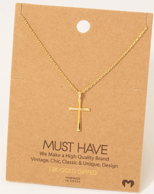 Fame Accessories Dainty Cross Pendant Necklace