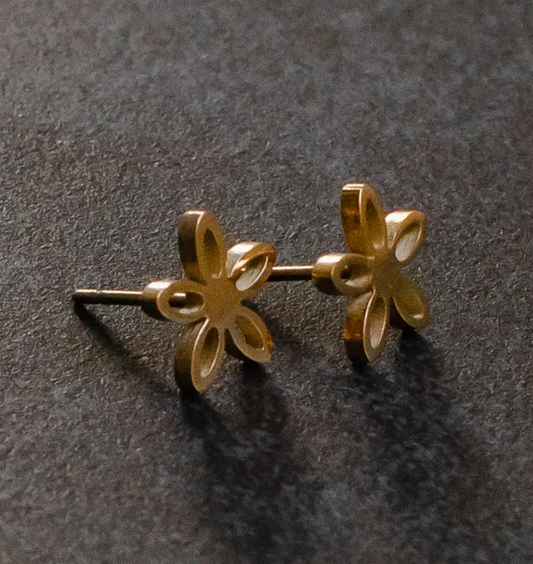 Panache Apparel Co. Gold Star Flower Stud Earrings