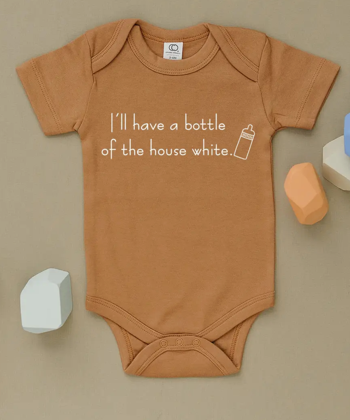 I'll Have A Bottle of the House White Ginger Organic Onesie