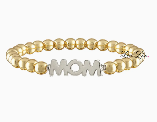 Love Lisa Mom Beaded Gold/Silver Bracelet