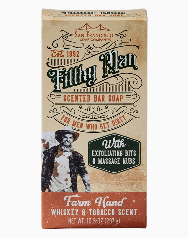 Farm Hand Massaging Bar Soap - Whiskey & Tobacco Scent