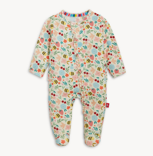 Honey Blossom Modal Magnetic Footie W Ruffle