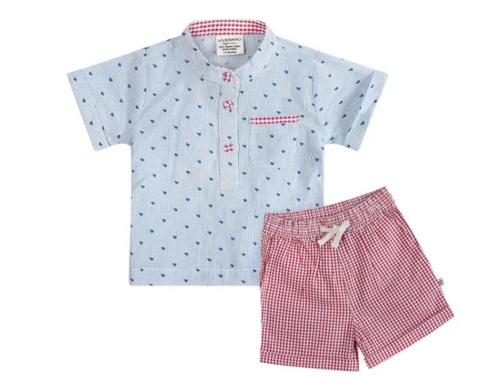Cayden Ditsy Heart Baby Top + Shorts (Organic)