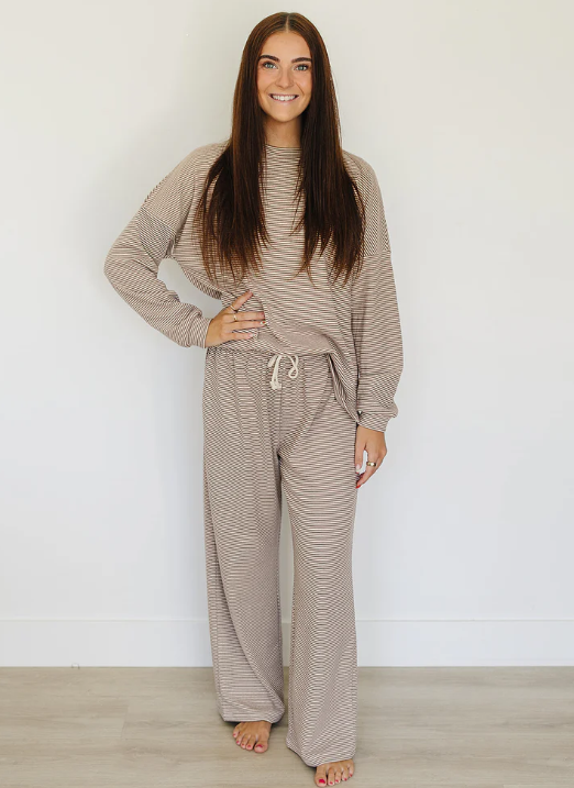 Womens Striped Loungewear Set