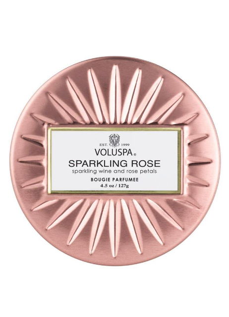 Voluspa Sparkling Rose Mini Tin Candle