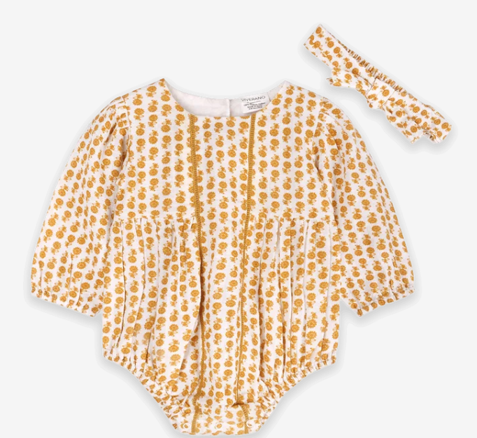 Matilda Floral Baby Romper & Headband Set (Organic Cotton)