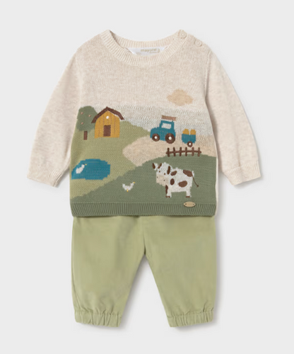 Boy Pants and Jacquard Sweater Set