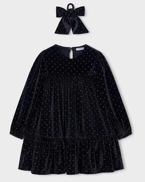 Velvet Dress with Matching Scrunchie