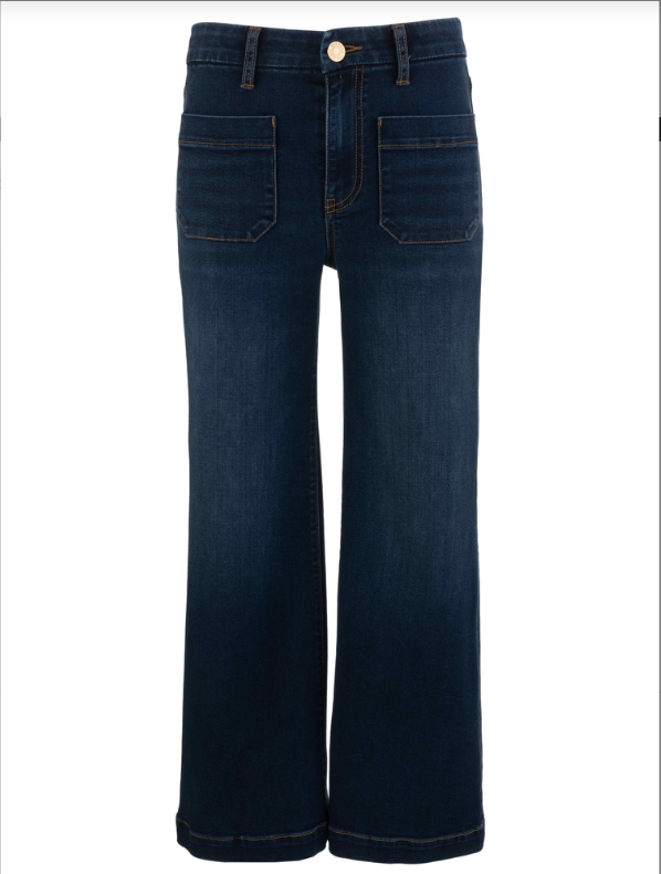 Meg High Rise Wide Leg with Patch Pockets, Regular Hem