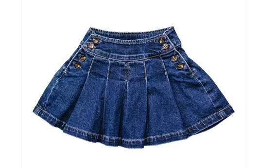 Denim Pleated Skirt
