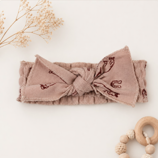 Organic Smocked Tie Headband