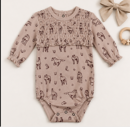 Organic Smocked Chest Bodysuit