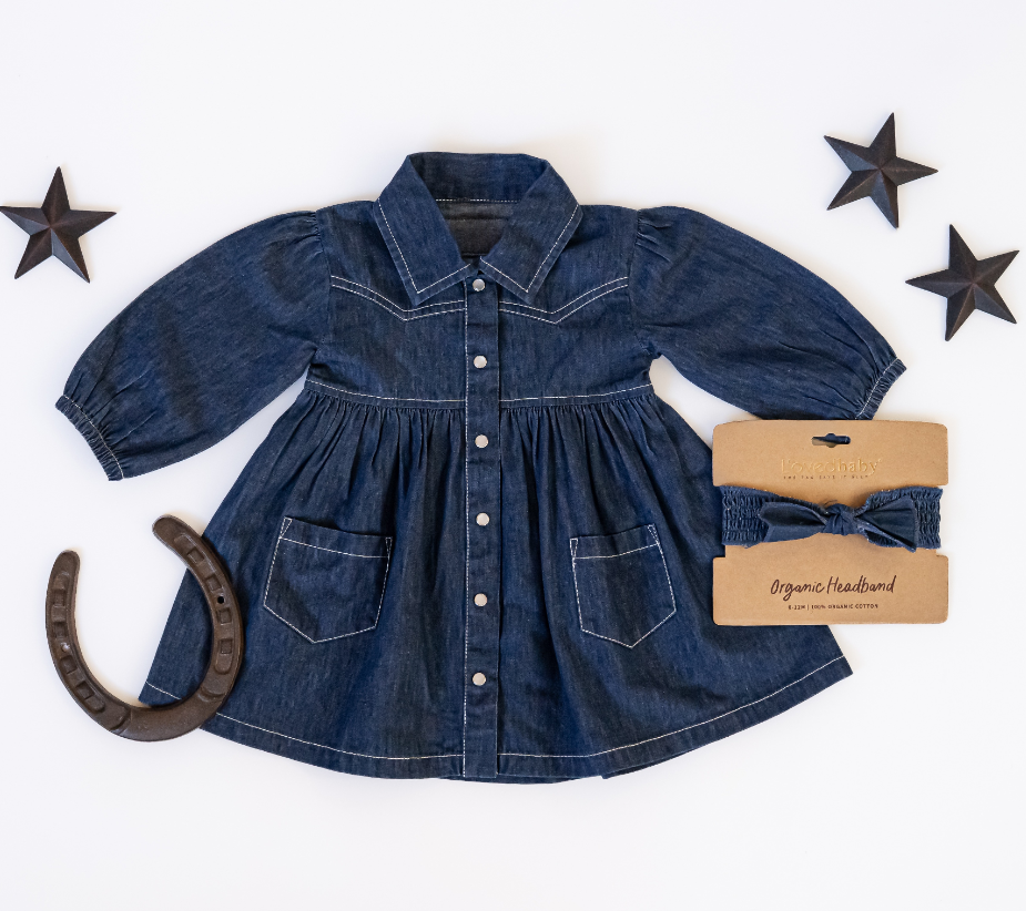 Denim Smocked Headband