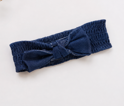 Denim Smocked Headband