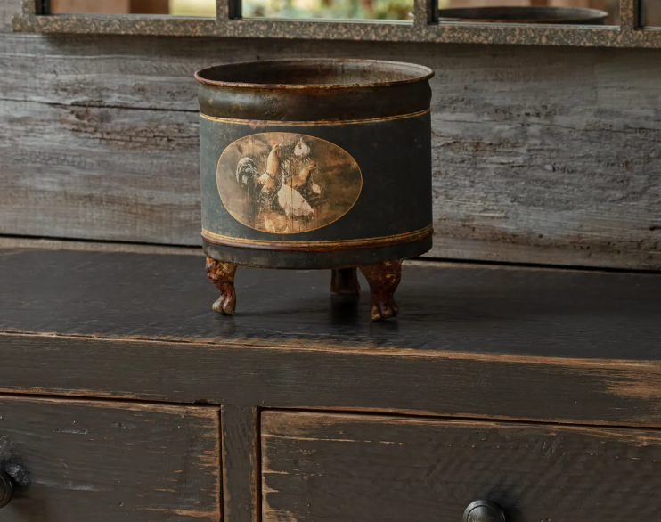 French Farm Round Tole Container