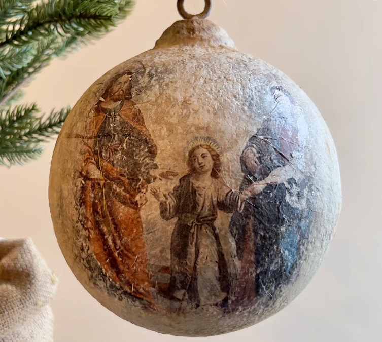 Holy Family Large 6" Metal Ornament