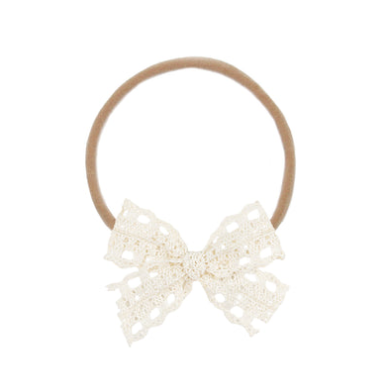 Lace Bow - Latte Crochet Headband
