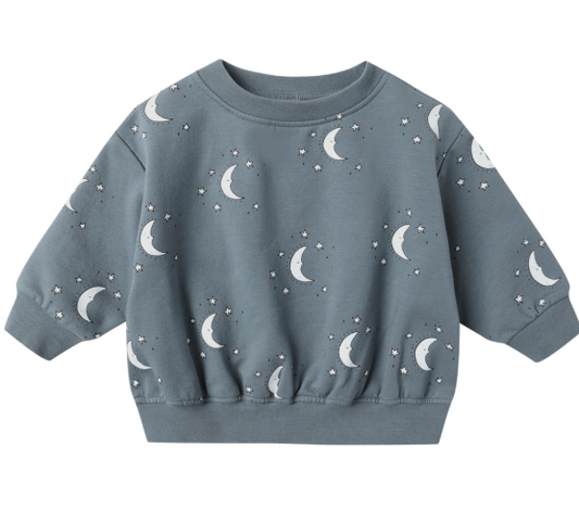 Relaxed Fleece Sweatshirt - Silver Moons
