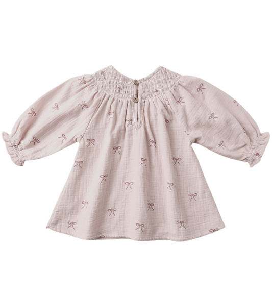 V Smocked Bow Dress - Bows