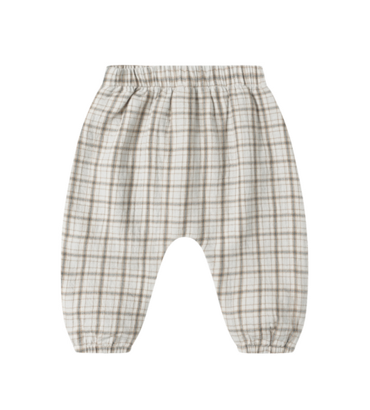 Blue Plaid Woven Pants