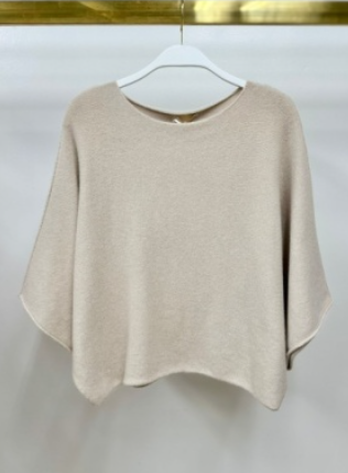 Crew Neck Batwing Sleeve Knit Top