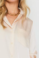 Long Sleeve Satin Button Down Shirt