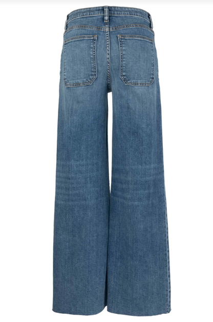 Maya High Rise Porkshop Front Pockets Raw Hem Wide Leg