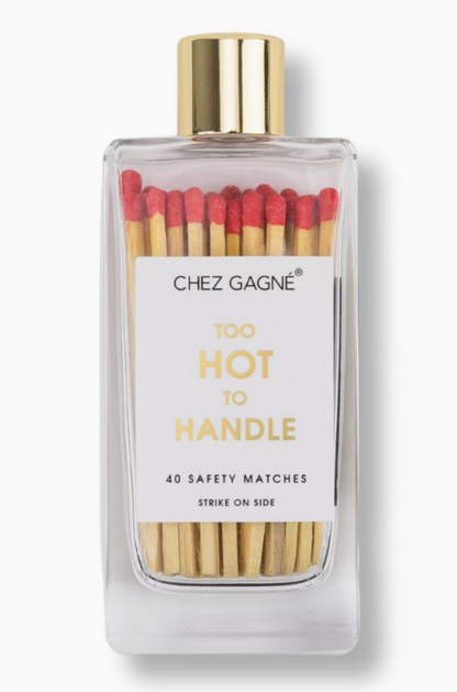 Too Hot To Handle - Glass Bottle Safety Matches - Red