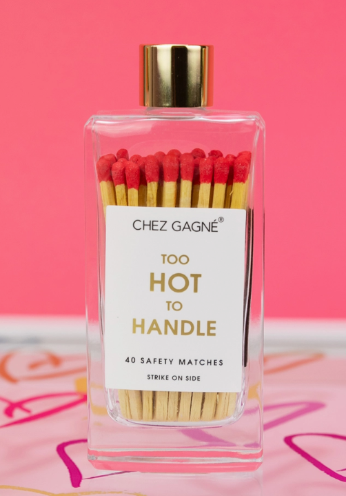 Too Hot To Handle - Glass Bottle Safety Matches - Red