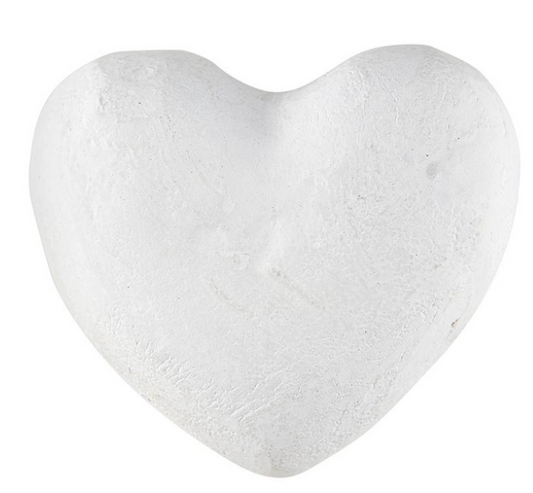 Small Paper-Mache Heart - White