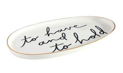 Ceramic Oblong Platter - To Have And To Hold