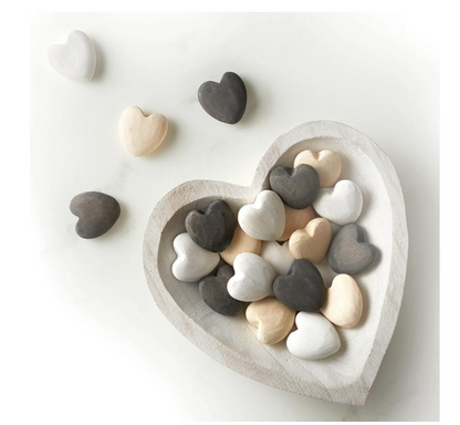 Small Paulownia Wood Heart - Grey